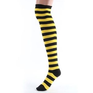 Black and Yellow Striped Knee Socks